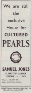 An original advert for Samuel Jones Pearls