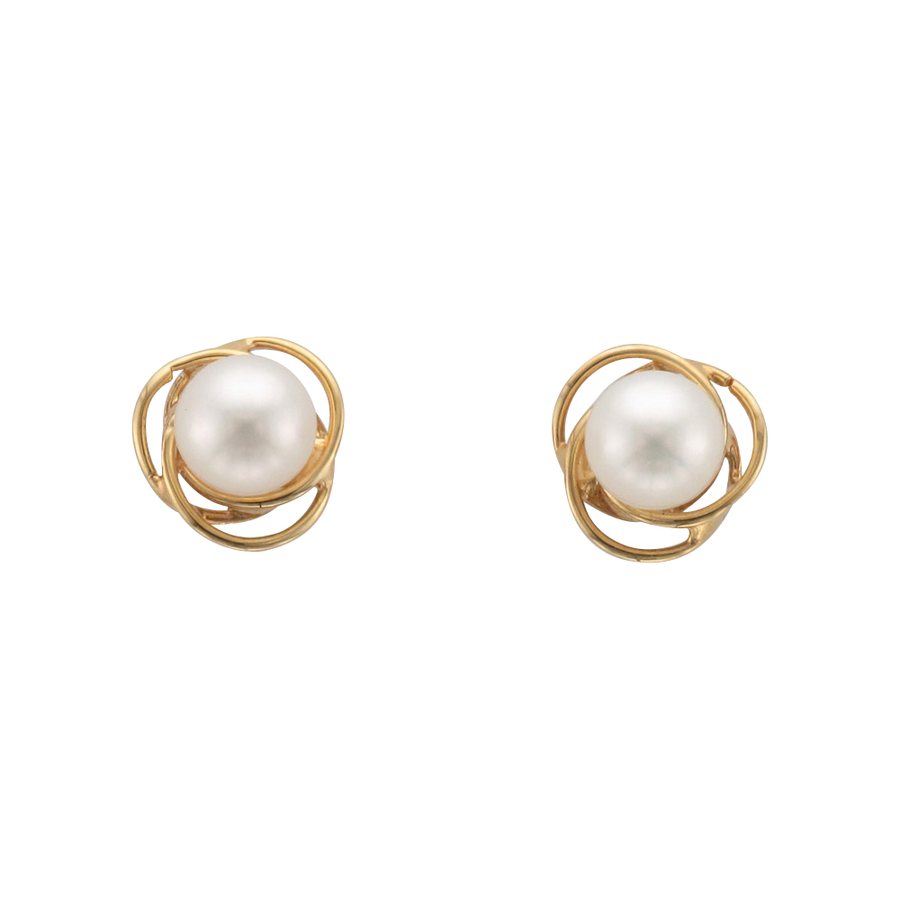 9CTY CULTURED PEARL ROUND KNOT STYLE EARRING – Samuel Jones Pearls
