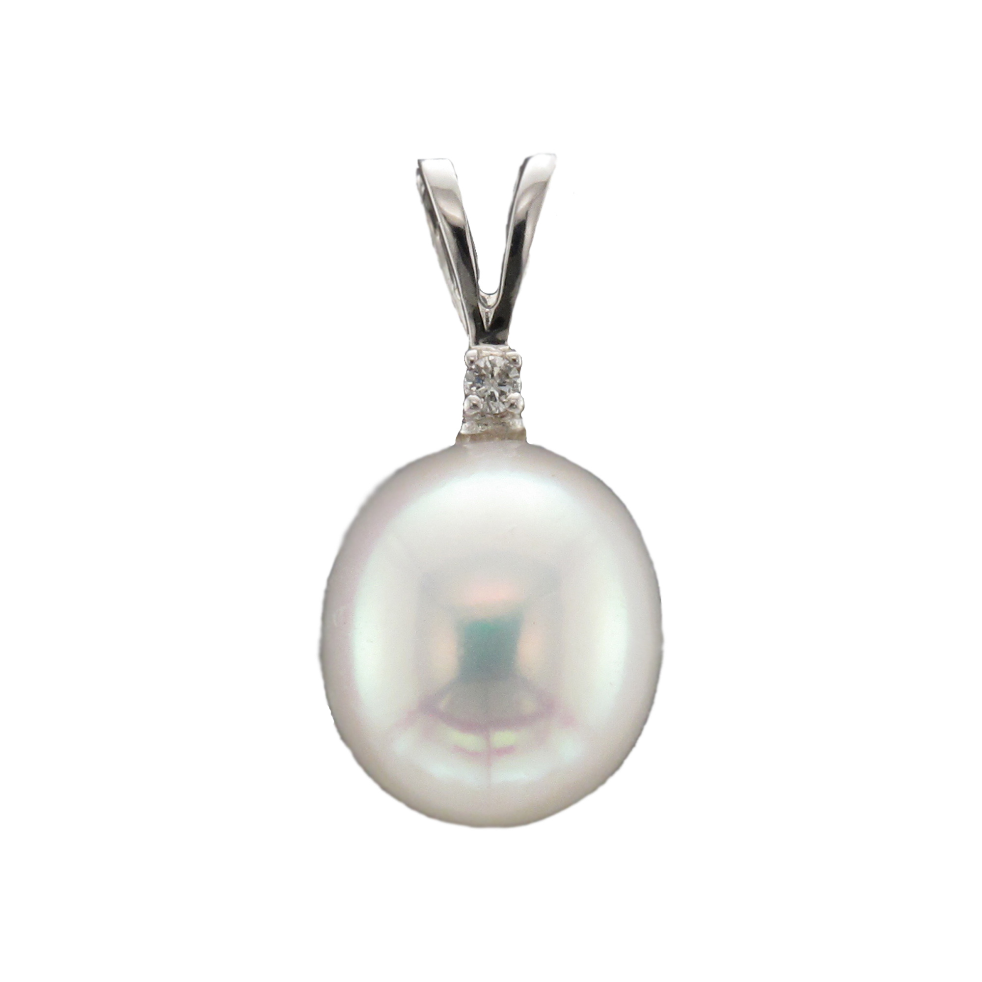 K075 Diamond Freshwater Pearl Pendant