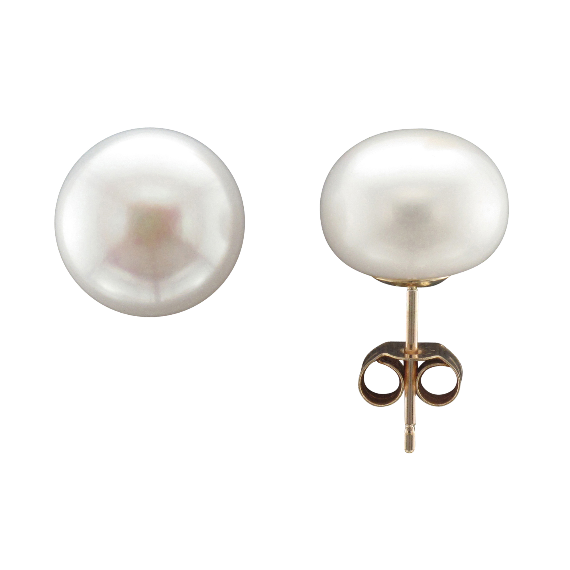 10MM FRESHWATER PEARL STUD EARRING 9CTY