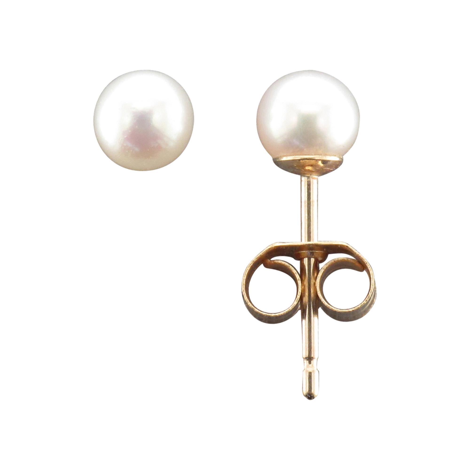 4MM FRESHWATER PEARL STUD EARRING 9CTY