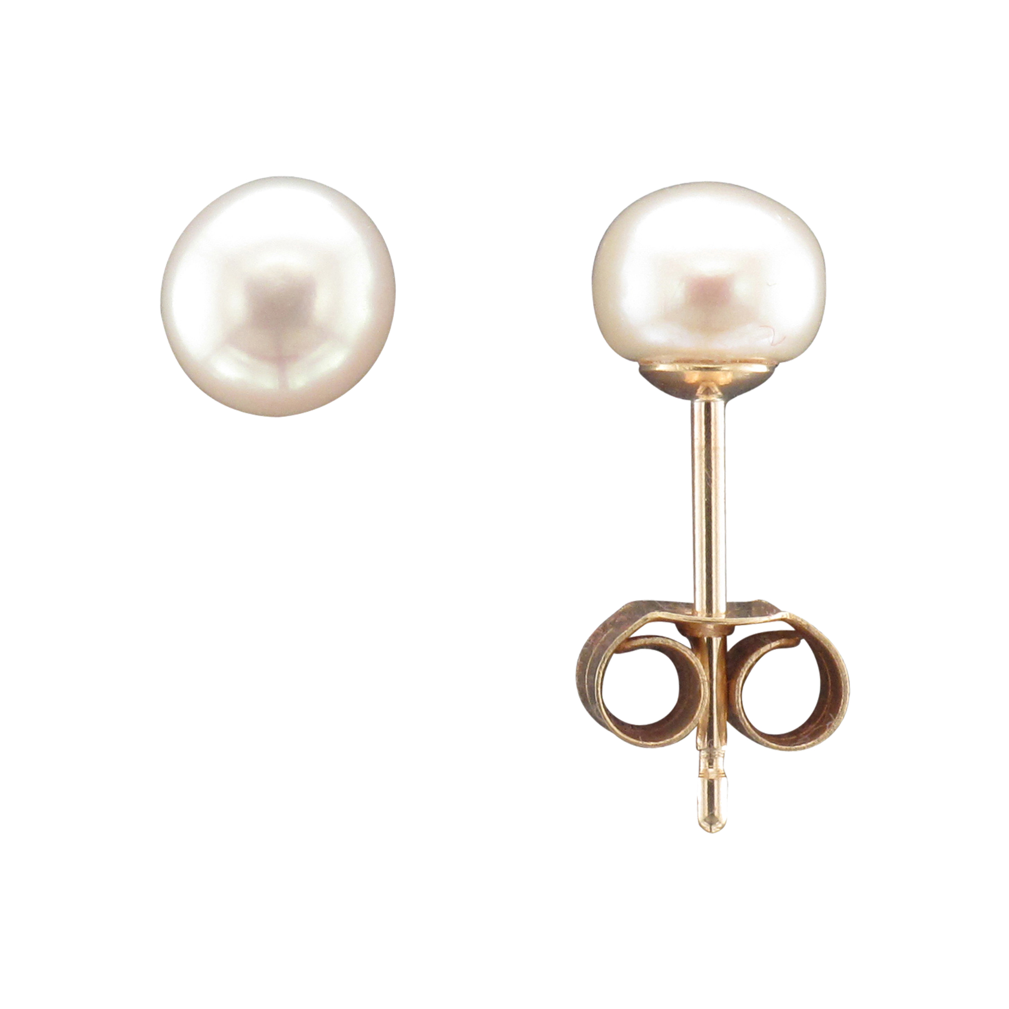 5MM FRESHWATER PEARL STUD EARRING 9CTY