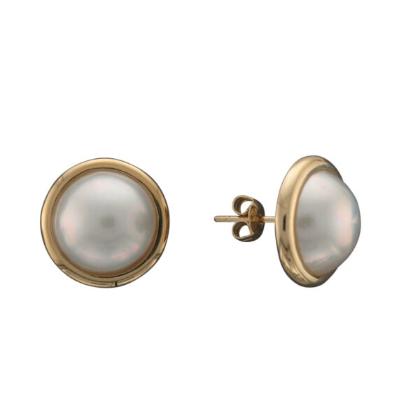 9CTY 13MM MABE PEARL EARRINGS