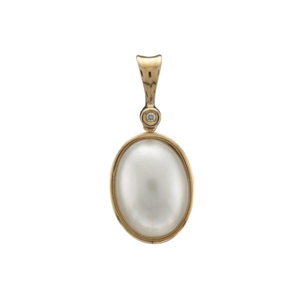 9CTY OVAL MABE PENDANT DIA 0.009CT